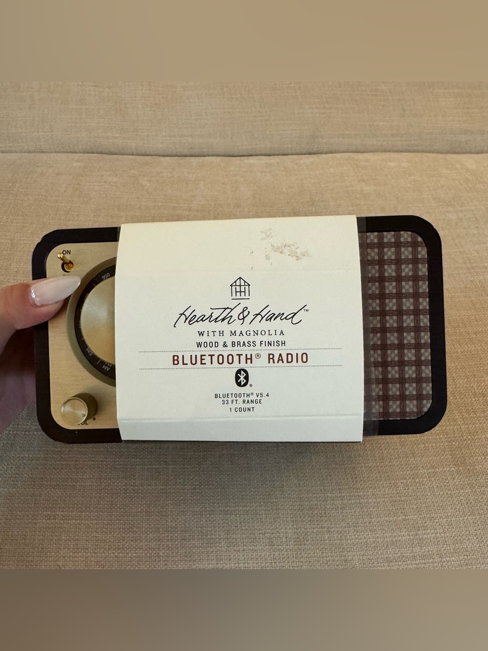 🎶 Hearth & Hand | Bluetooth Radio in Brown & Brass Plaid 🎶